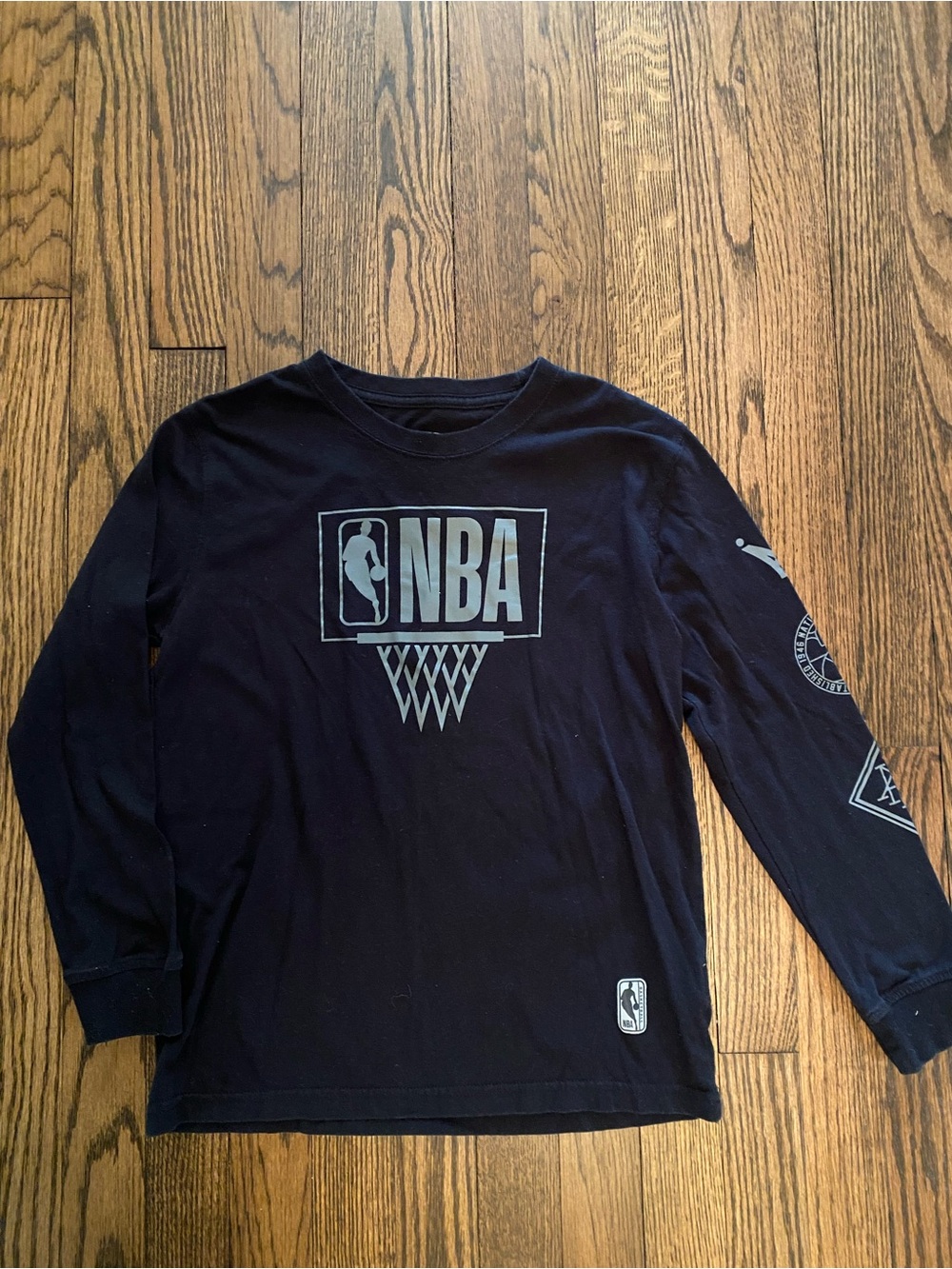 NBA Black Long-Sleeve Logo Tee for Kids